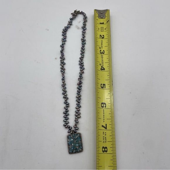 Unique Handmade Statement Necklace Pendant Oval Pearls Beading - Picture 2 of 10